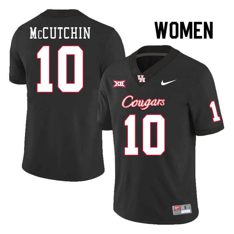 Women #10 Latreveon McCutchin Houston Cougars College Football Jerseys Stitched-Black